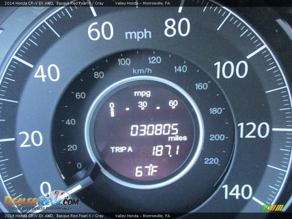 2014 Honda CR-V EX AWD Basque Red Pearl II / Gray Photo #20