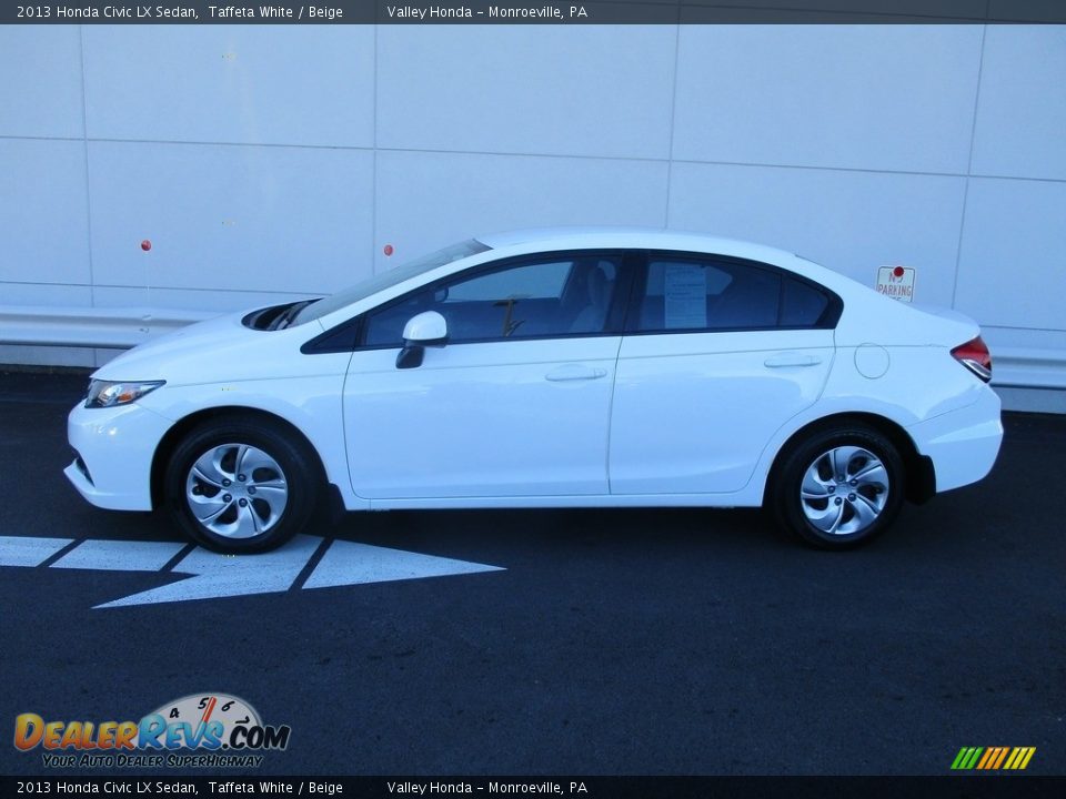 2013 Honda Civic LX Sedan Taffeta White / Beige Photo #2