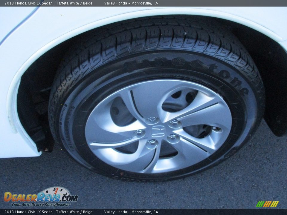 2013 Honda Civic LX Sedan Taffeta White / Beige Photo #3