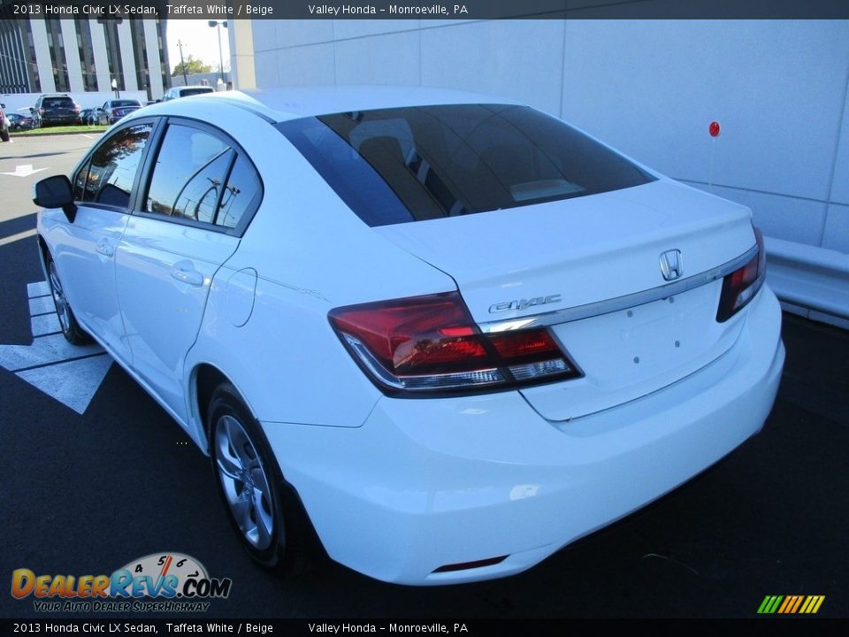 2013 Honda Civic LX Sedan Taffeta White / Beige Photo #4