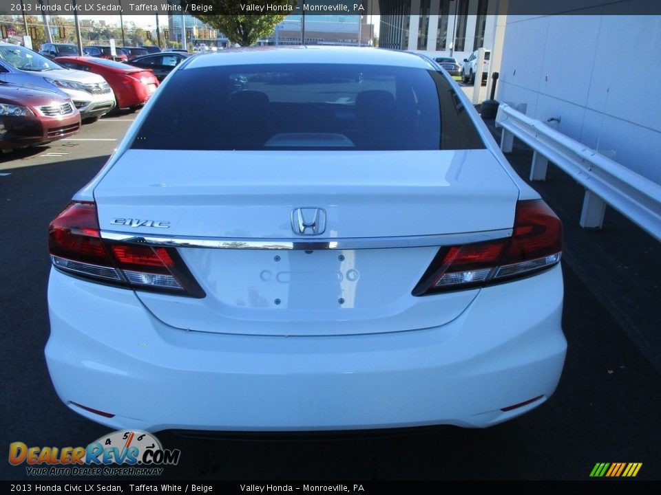 2013 Honda Civic LX Sedan Taffeta White / Beige Photo #5