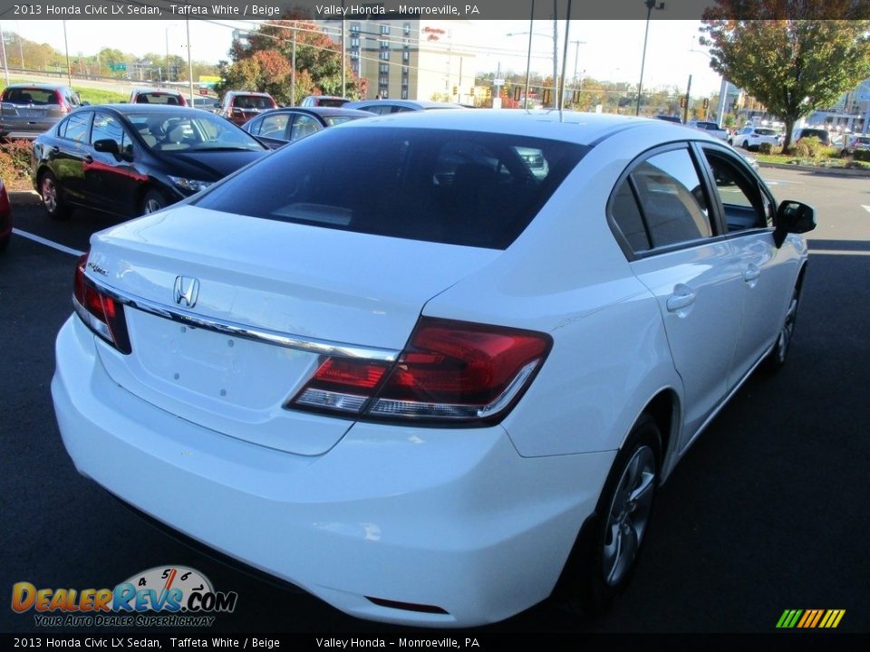 2013 Honda Civic LX Sedan Taffeta White / Beige Photo #6