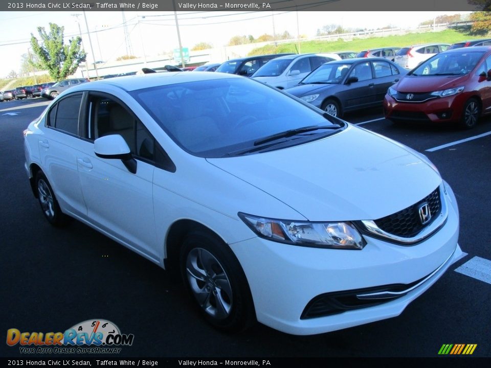 2013 Honda Civic LX Sedan Taffeta White / Beige Photo #7