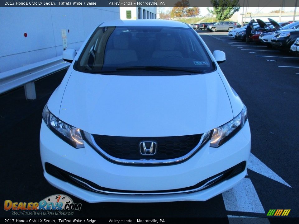 2013 Honda Civic LX Sedan Taffeta White / Beige Photo #8