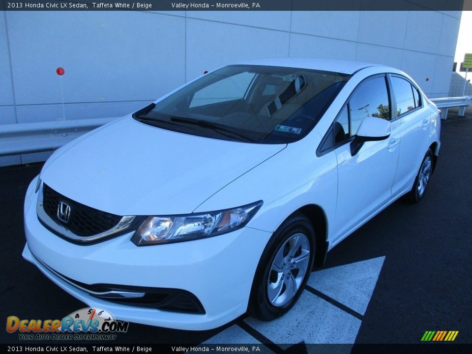 2013 Honda Civic LX Sedan Taffeta White / Beige Photo #9