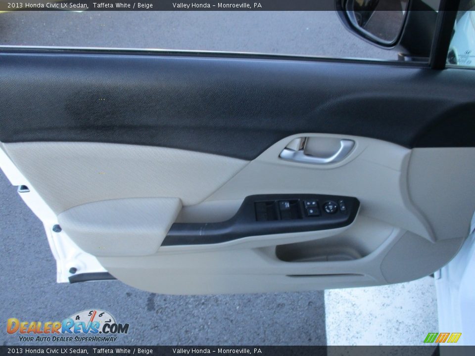 2013 Honda Civic LX Sedan Taffeta White / Beige Photo #10