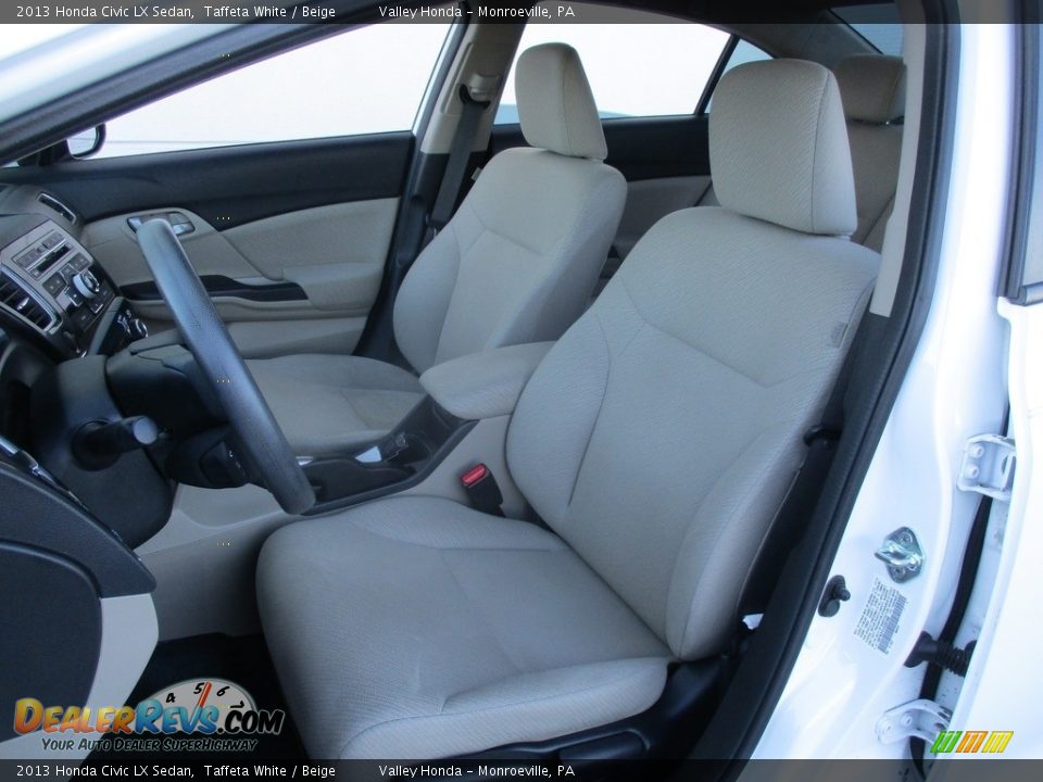 2013 Honda Civic LX Sedan Taffeta White / Beige Photo #11
