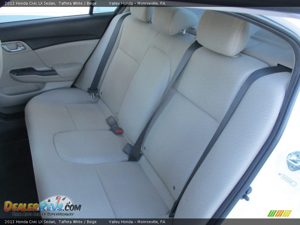 2013 Honda Civic LX Sedan Taffeta White / Beige Photo #12