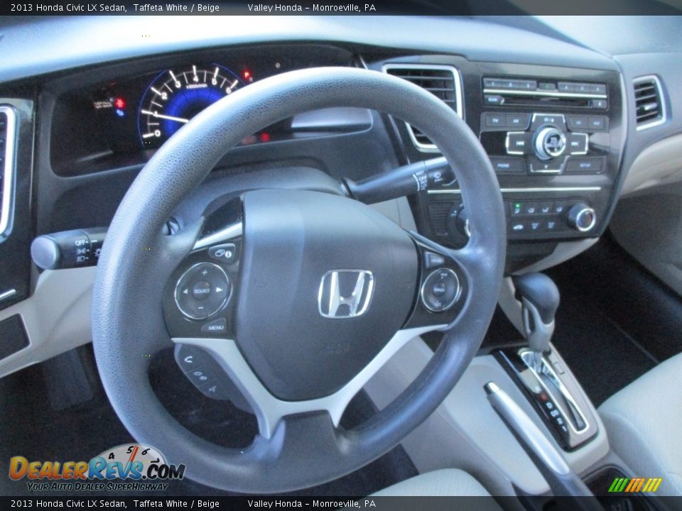 2013 Honda Civic LX Sedan Taffeta White / Beige Photo #13