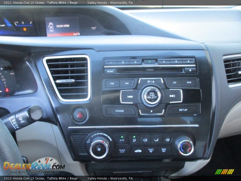 2013 Honda Civic LX Sedan Taffeta White / Beige Photo #15