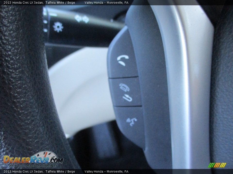 2013 Honda Civic LX Sedan Taffeta White / Beige Photo #17