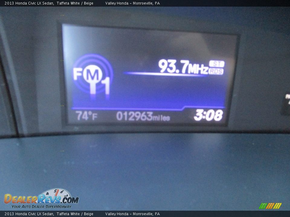 2013 Honda Civic LX Sedan Taffeta White / Beige Photo #20