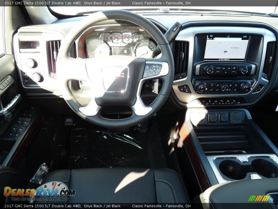 2017 GMC Sierra 1500 SLT Double Cab 4WD Onyx Black / Jet Black Photo #8