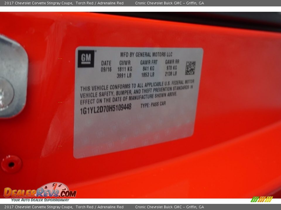 2017 Chevrolet Corvette Stingray Coupe Torch Red / Adrenaline Red Photo #19