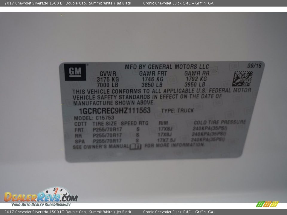 2017 Chevrolet Silverado 1500 LT Double Cab Summit White / Jet Black Photo #15