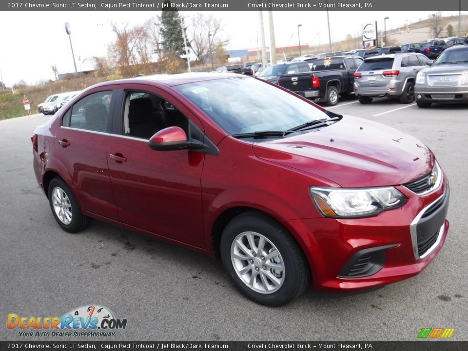 2017 Chevrolet Sonic LT Sedan Cajun Red Tintcoat / Jet Black/Dark Titanium Photo #5
