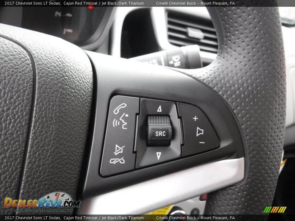 2017 Chevrolet Sonic LT Sedan Cajun Red Tintcoat / Jet Black/Dark Titanium Photo #16