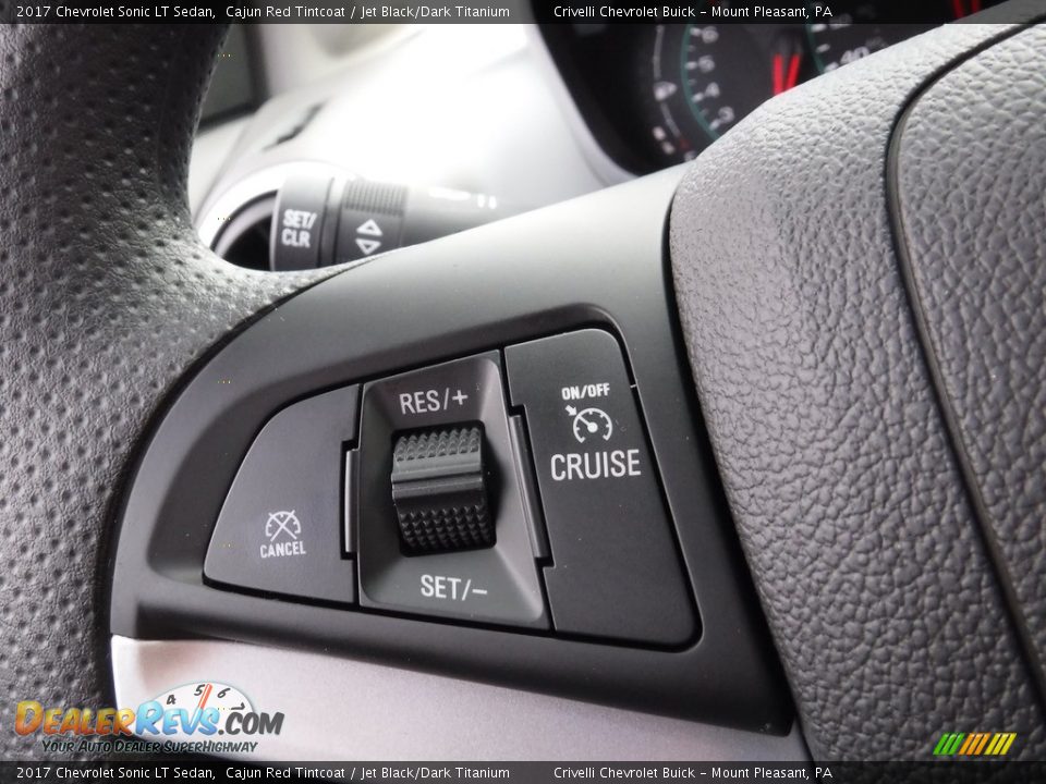 2017 Chevrolet Sonic LT Sedan Cajun Red Tintcoat / Jet Black/Dark Titanium Photo #17