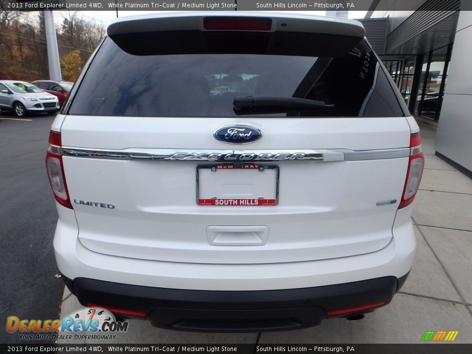 2013 Ford Explorer Limited 4WD White Platinum Tri-Coat / Medium Light Stone Photo #4