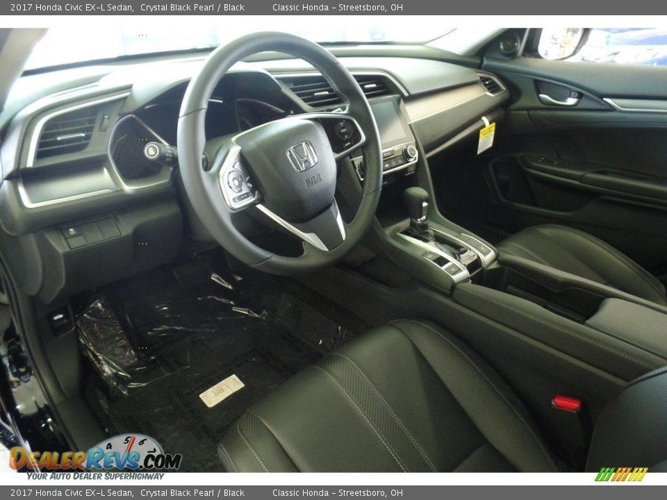 Black Interior - 2017 Honda Civic EX-L Sedan Photo #5
