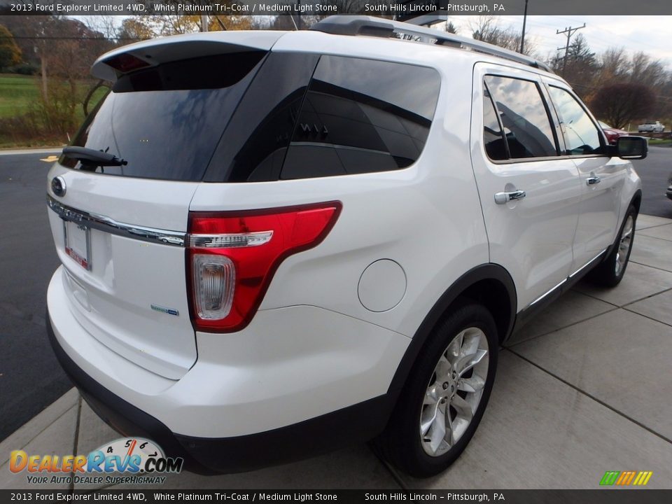 2013 Ford Explorer Limited 4WD White Platinum Tri-Coat / Medium Light Stone Photo #5