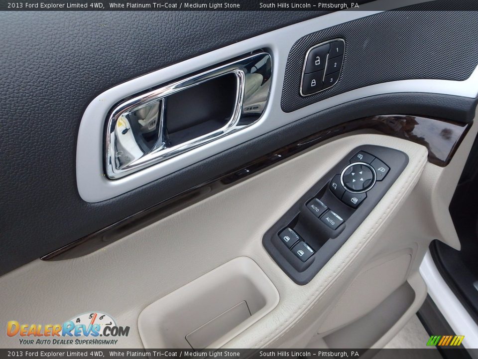 2013 Ford Explorer Limited 4WD White Platinum Tri-Coat / Medium Light Stone Photo #19