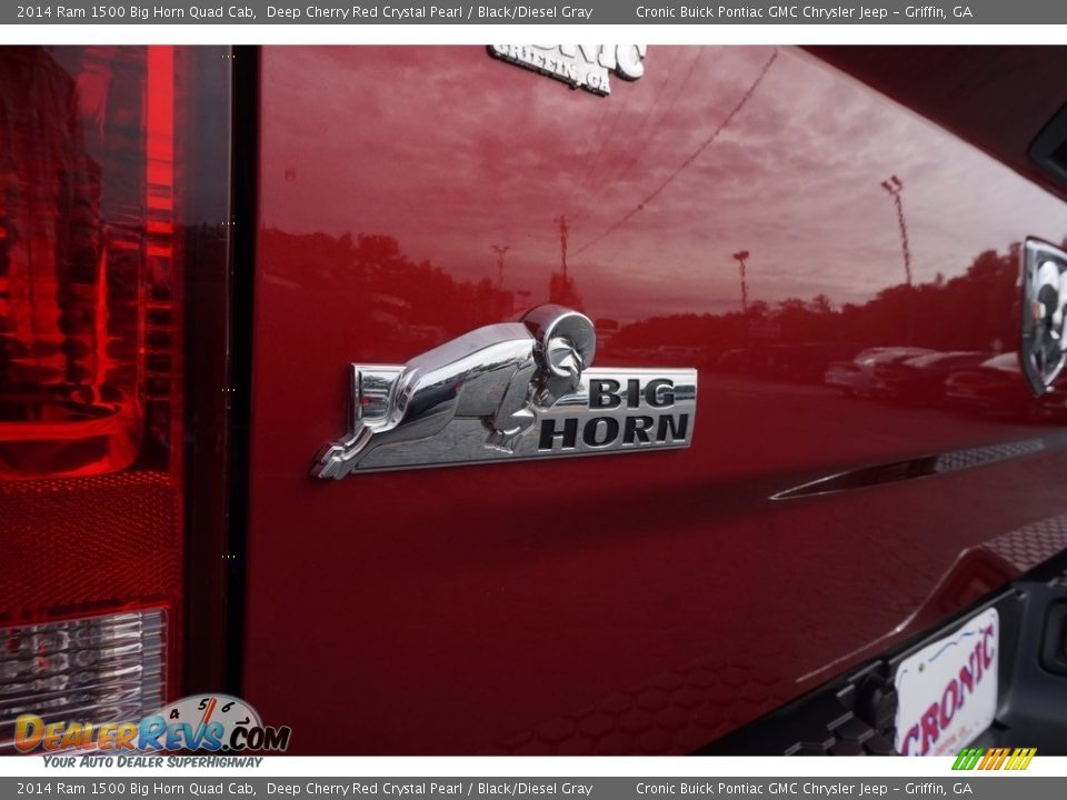 2014 Ram 1500 Big Horn Quad Cab Deep Cherry Red Crystal Pearl / Black/Diesel Gray Photo #17