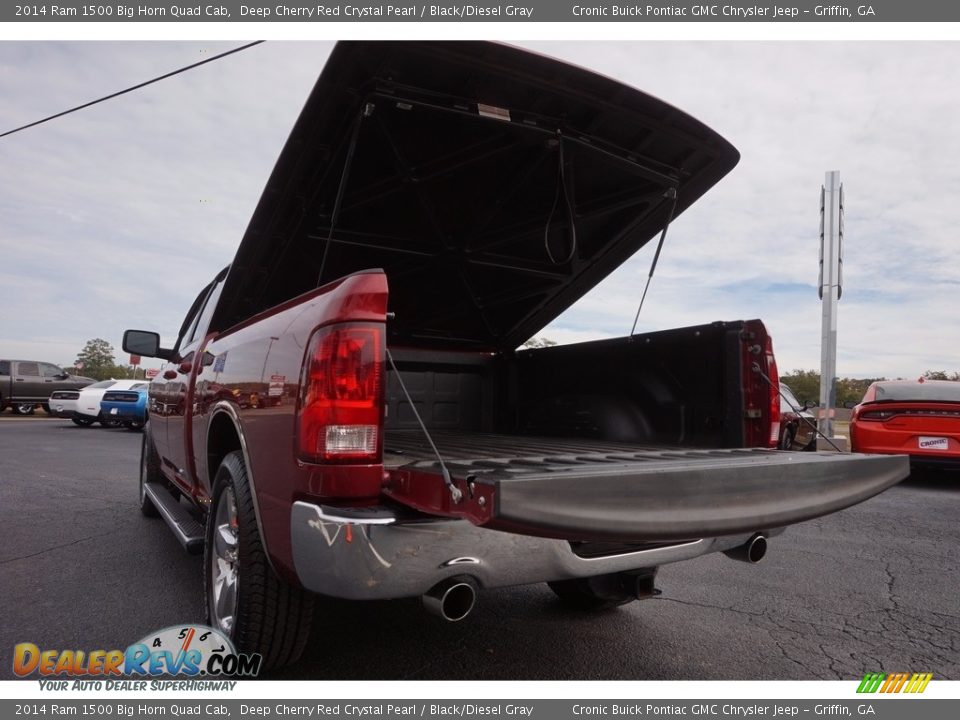 2014 Ram 1500 Big Horn Quad Cab Deep Cherry Red Crystal Pearl / Black/Diesel Gray Photo #18