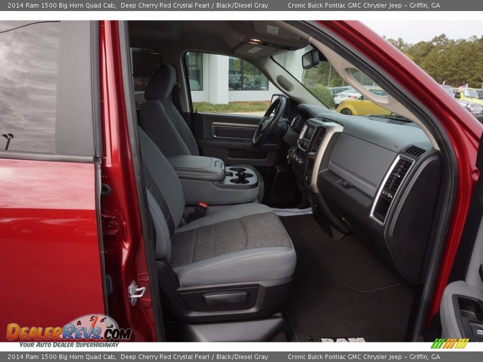 2014 Ram 1500 Big Horn Quad Cab Deep Cherry Red Crystal Pearl / Black/Diesel Gray Photo #21
