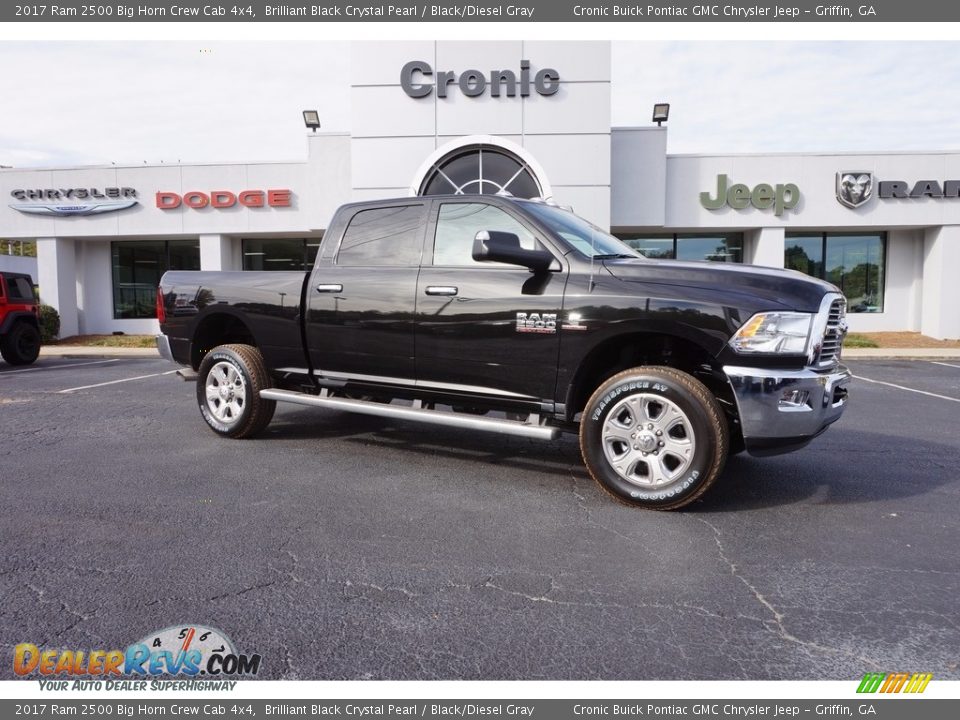 2017 Ram 2500 Big Horn Crew Cab 4x4 Brilliant Black Crystal Pearl / Black/Diesel Gray Photo #1