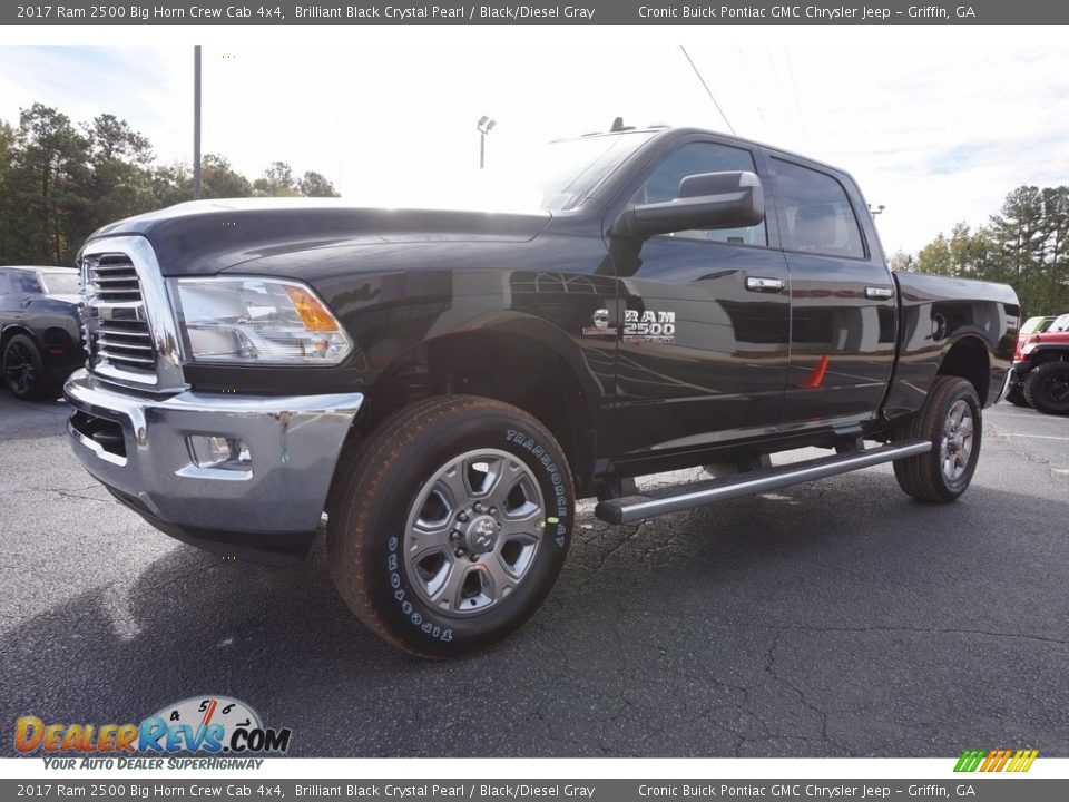 2017 Ram 2500 Big Horn Crew Cab 4x4 Brilliant Black Crystal Pearl / Black/Diesel Gray Photo #3