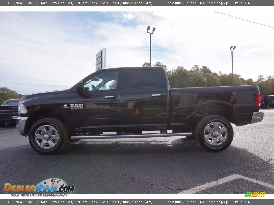 2017 Ram 2500 Big Horn Crew Cab 4x4 Brilliant Black Crystal Pearl / Black/Diesel Gray Photo #4