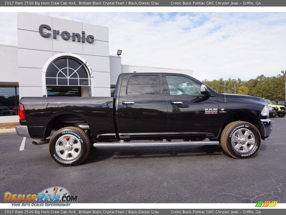 2017 Ram 2500 Big Horn Crew Cab 4x4 Brilliant Black Crystal Pearl / Black/Diesel Gray Photo #8