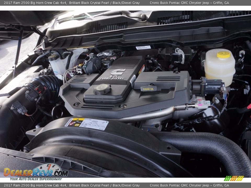 2017 Ram 2500 Big Horn Crew Cab 4x4 Brilliant Black Crystal Pearl / Black/Diesel Gray Photo #14