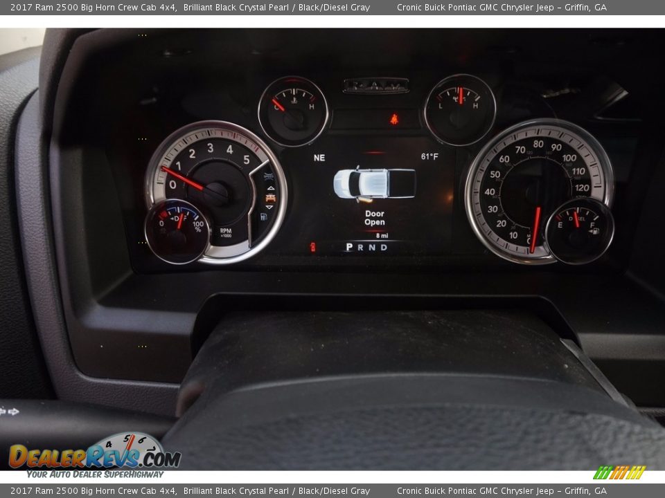 2017 Ram 2500 Big Horn Crew Cab 4x4 Brilliant Black Crystal Pearl / Black/Diesel Gray Photo #15