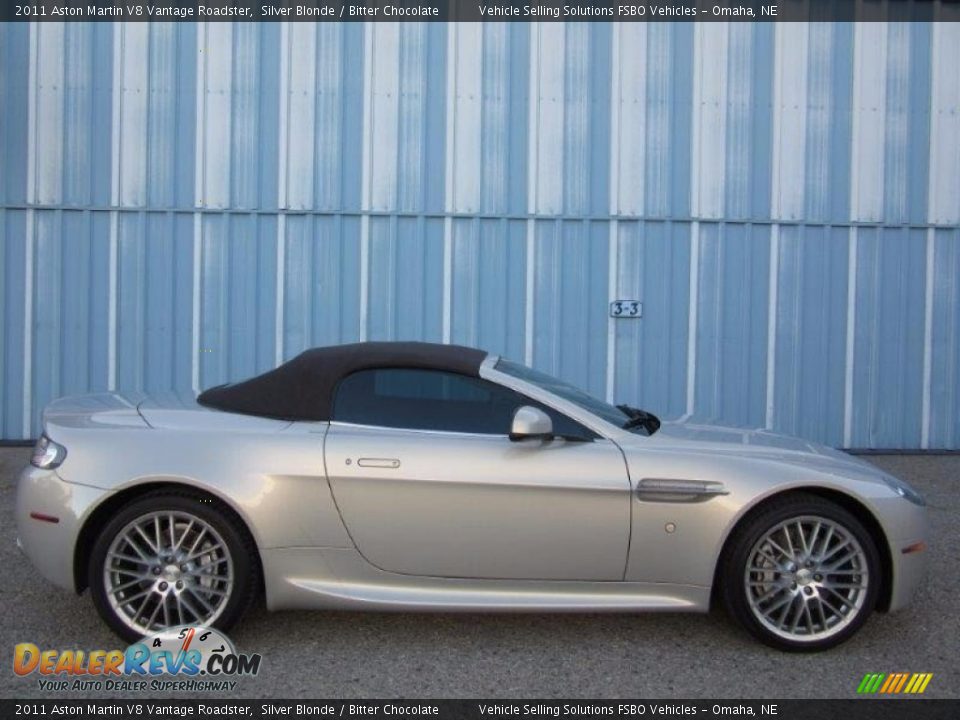 2011 Aston Martin V8 Vantage Roadster Silver Blonde / Bitter Chocolate Photo #3