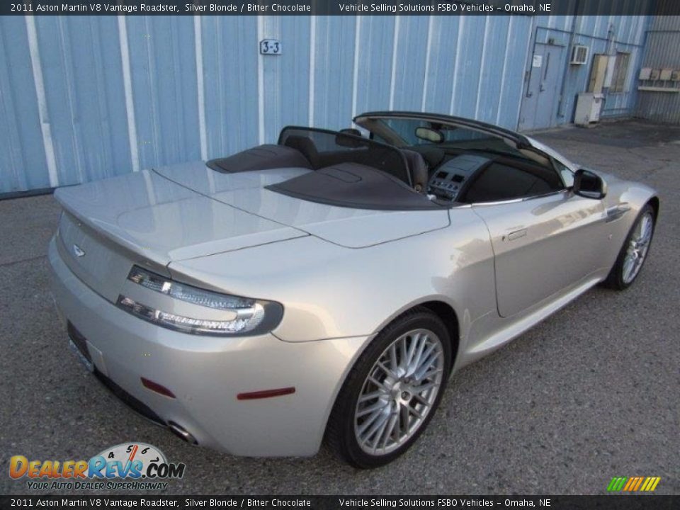 2011 Aston Martin V8 Vantage Roadster Silver Blonde / Bitter Chocolate Photo #4