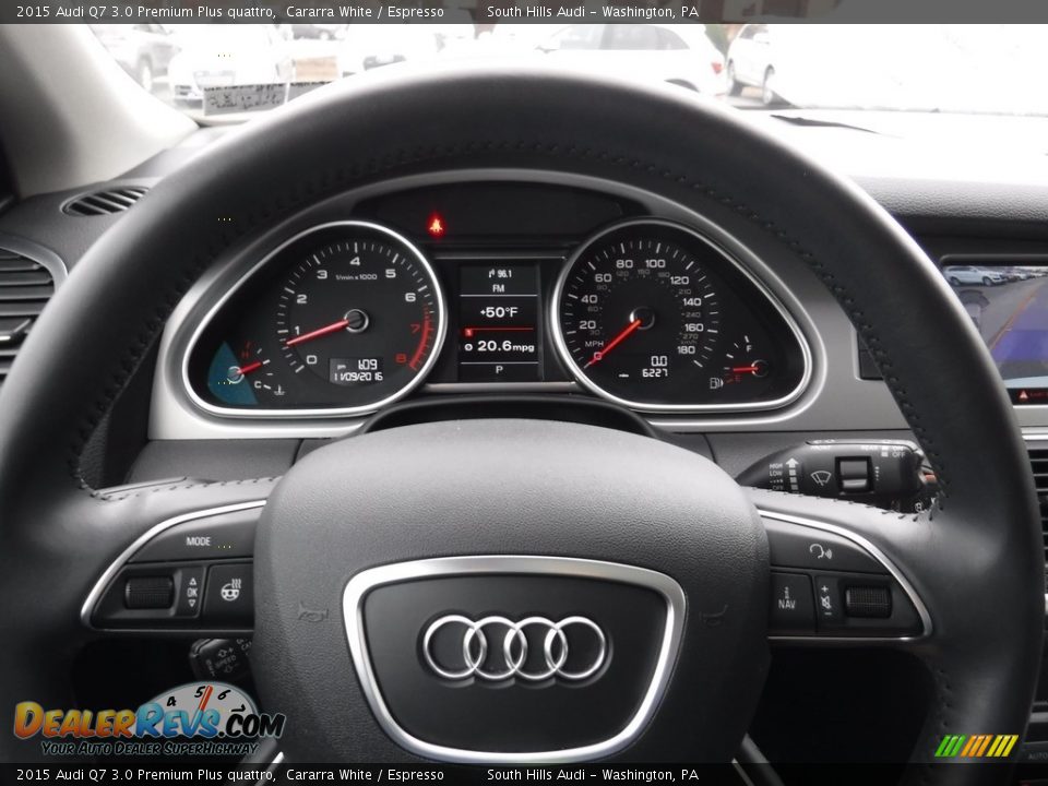 2015 Audi Q7 3.0 Premium Plus quattro Cararra White / Espresso Photo #32