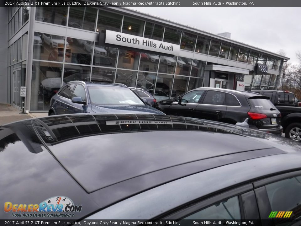 2017 Audi S3 2.0T Premium Plus quattro Daytona Gray Pearl / Magma Red/Anthracite Stitching Photo #3