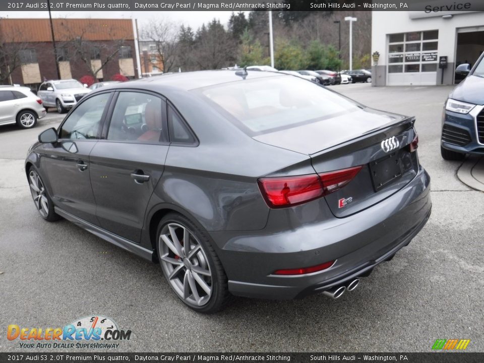 2017 Audi S3 2.0T Premium Plus quattro Daytona Gray Pearl / Magma Red/Anthracite Stitching Photo #13