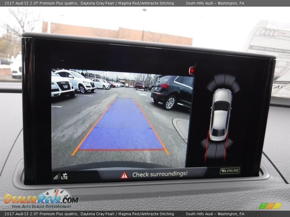 2017 Audi S3 2.0T Premium Plus quattro Daytona Gray Pearl / Magma Red/Anthracite Stitching Photo #23