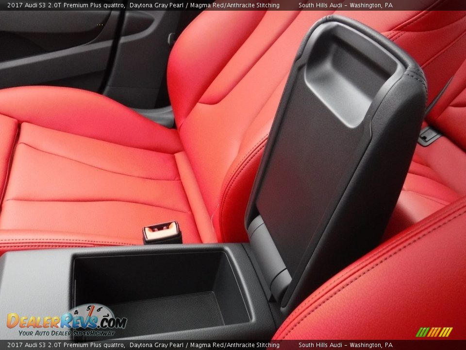 2017 Audi S3 2.0T Premium Plus quattro Daytona Gray Pearl / Magma Red/Anthracite Stitching Photo #27