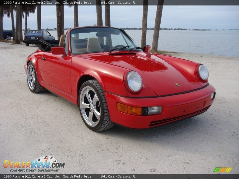 Front 3/4 View of 1990 Porsche 911 Carrera 2 Cabriolet Photo #1