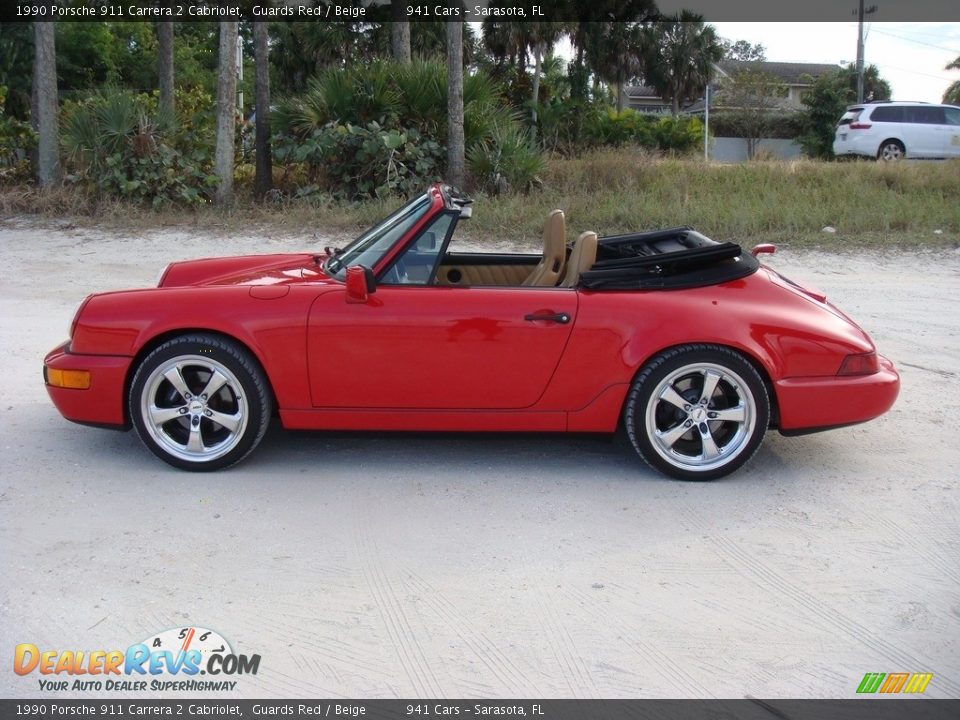 Guards Red 1990 Porsche 911 Carrera 2 Cabriolet Photo #4