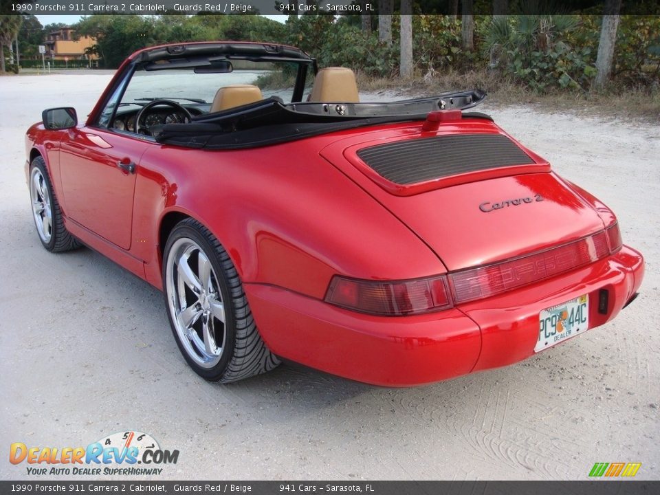 1990 Porsche 911 Carrera 2 Cabriolet Guards Red / Beige Photo #5