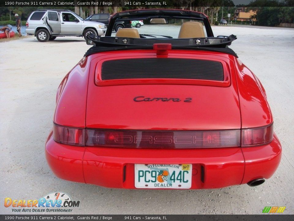 1990 Porsche 911 Carrera 2 Cabriolet Guards Red / Beige Photo #6