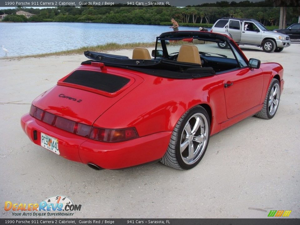 1990 Porsche 911 Carrera 2 Cabriolet Guards Red / Beige Photo #7