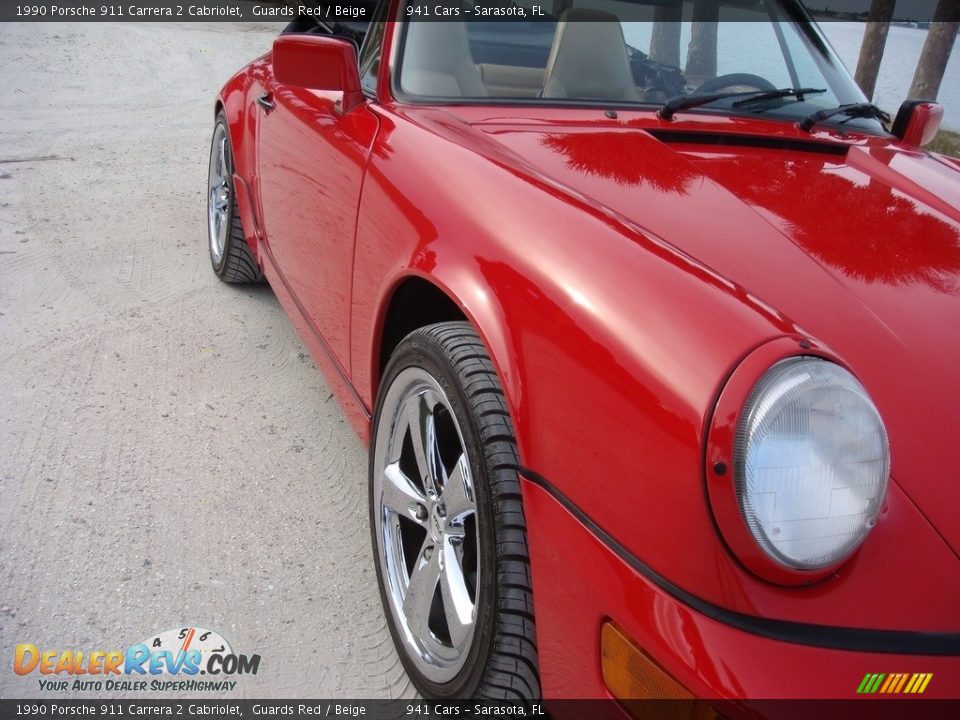 1990 Porsche 911 Carrera 2 Cabriolet Guards Red / Beige Photo #9