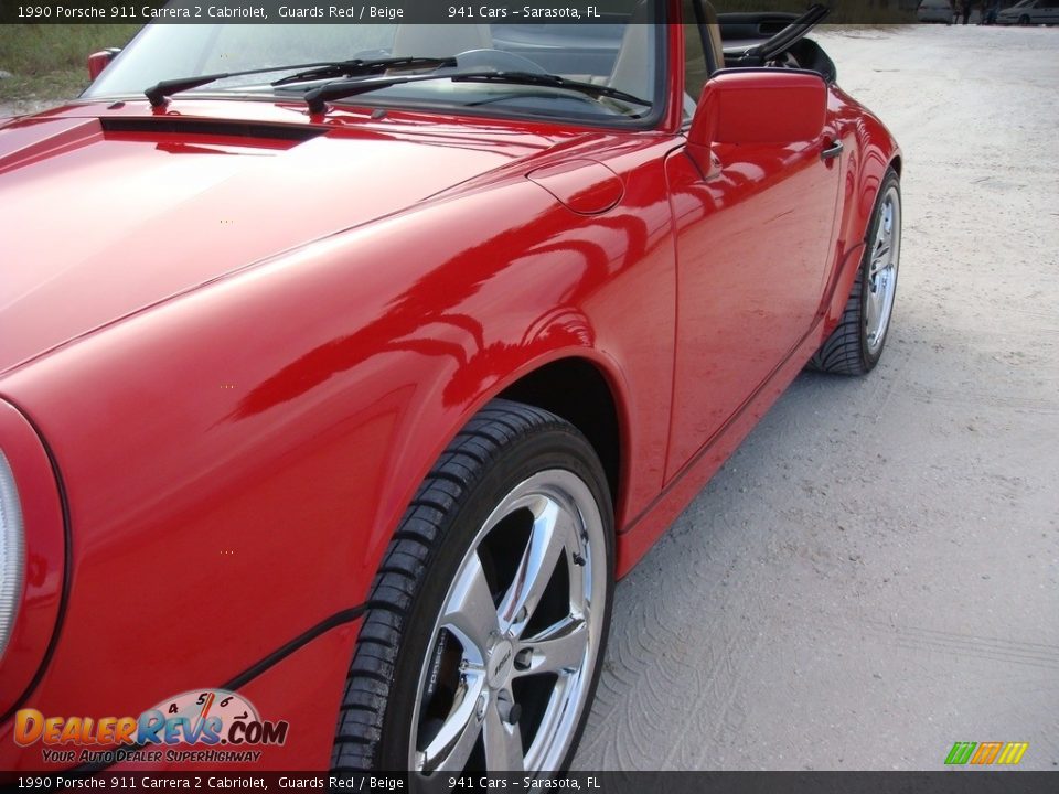 1990 Porsche 911 Carrera 2 Cabriolet Guards Red / Beige Photo #10