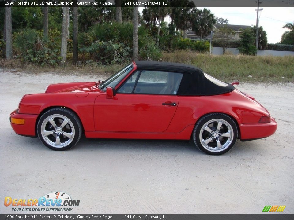 1990 Porsche 911 Carrera 2 Cabriolet Guards Red / Beige Photo #27